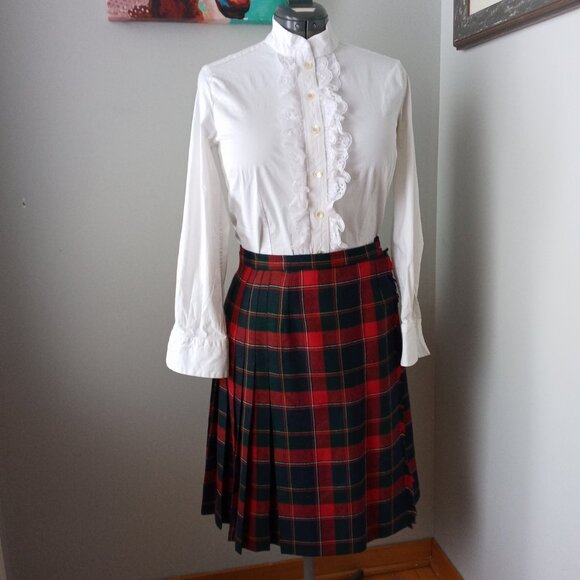 Vtg 60'S Highland Queen plaid du Quebec tartan 100% virgin wool skirt no size ta - Picture 1 of 10